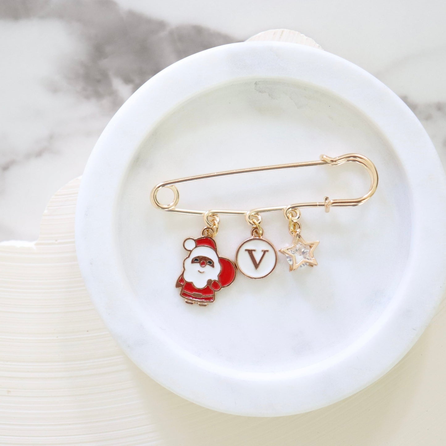 Santa Claus and Star Keepsake Pin