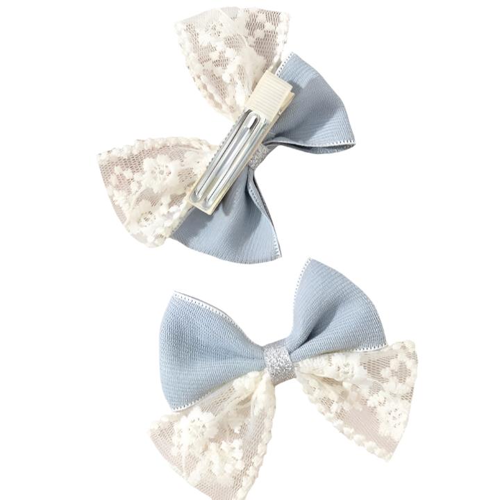 Bow - Blue Lace Clip