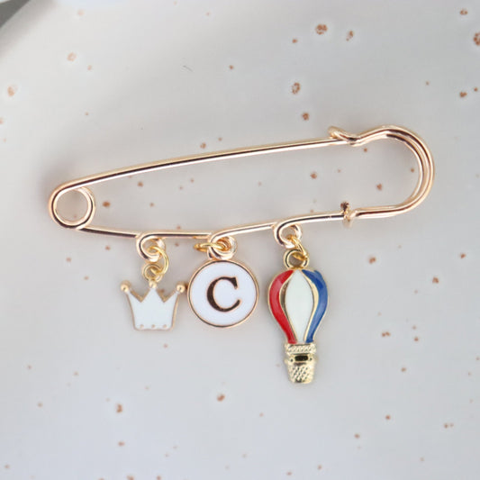 Prince Blue Hot Air Balloon Keepsake Pin