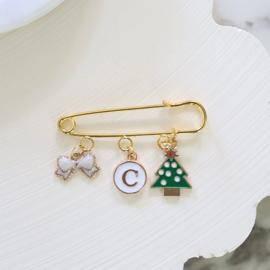 Christmas Tree and Bow Keepsake Pin