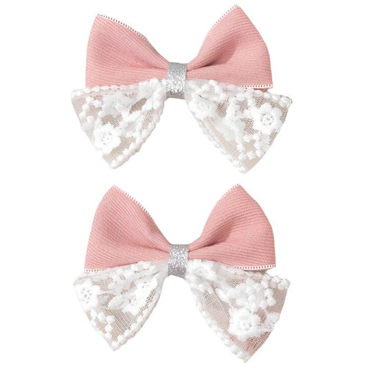 Bow - Pink Lace Clip