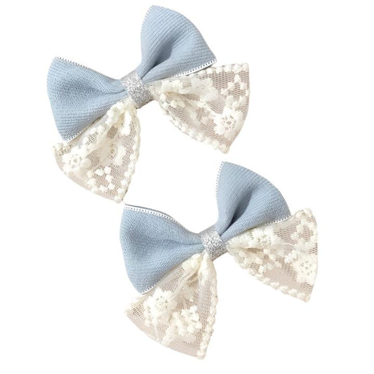 Bow - Blue Lace Clip