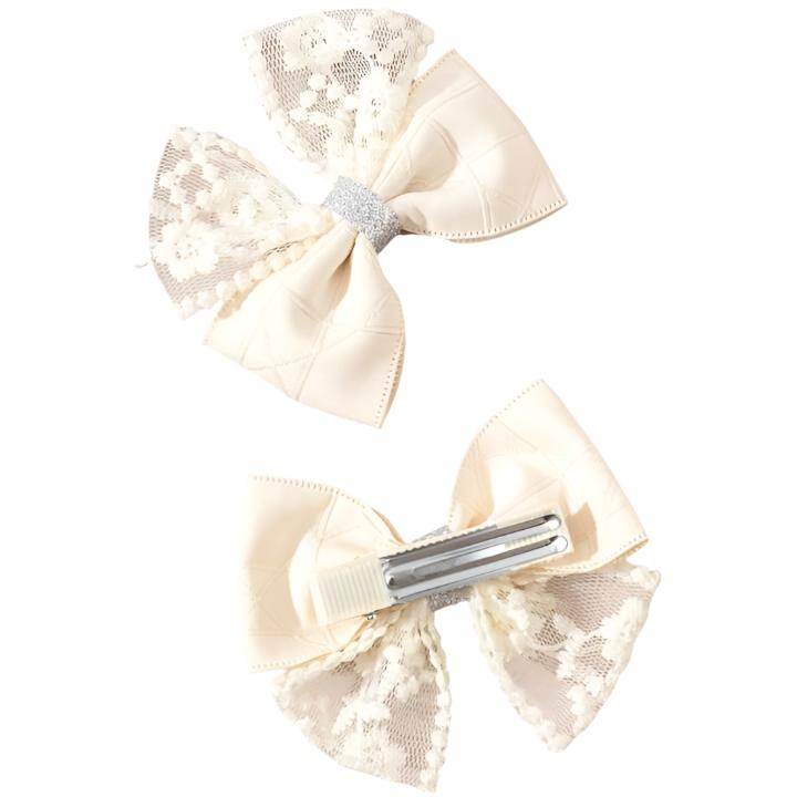 Bow - White Lace Clip
