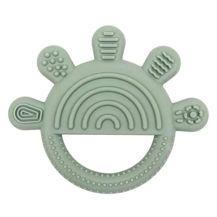 Teether - Green Silicone Sun