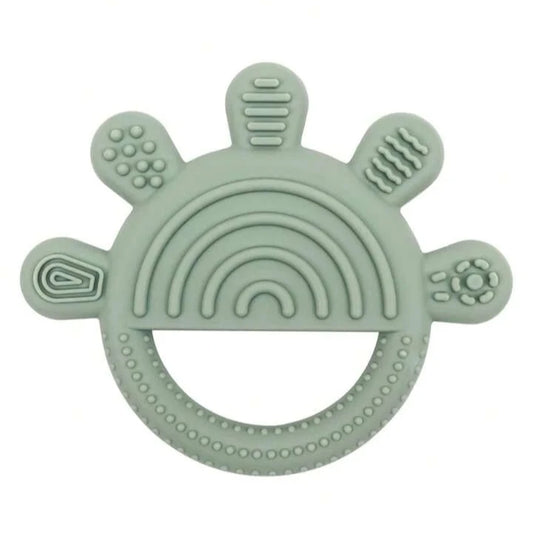 Teether - Green Silicone Sun
